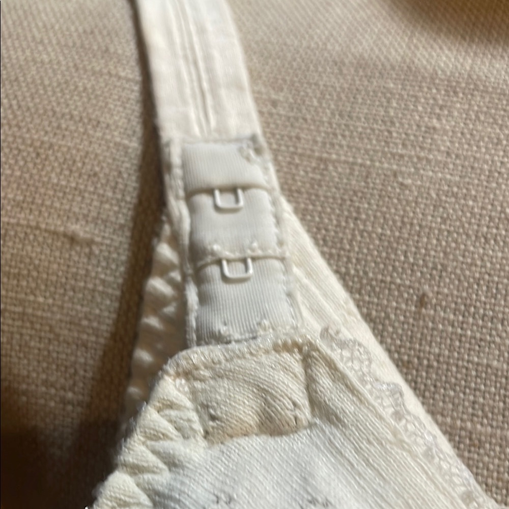 Vintage Love Pats White nursing bra cotton adjust easy open breast-feeding 36D - Picture 3 of 12